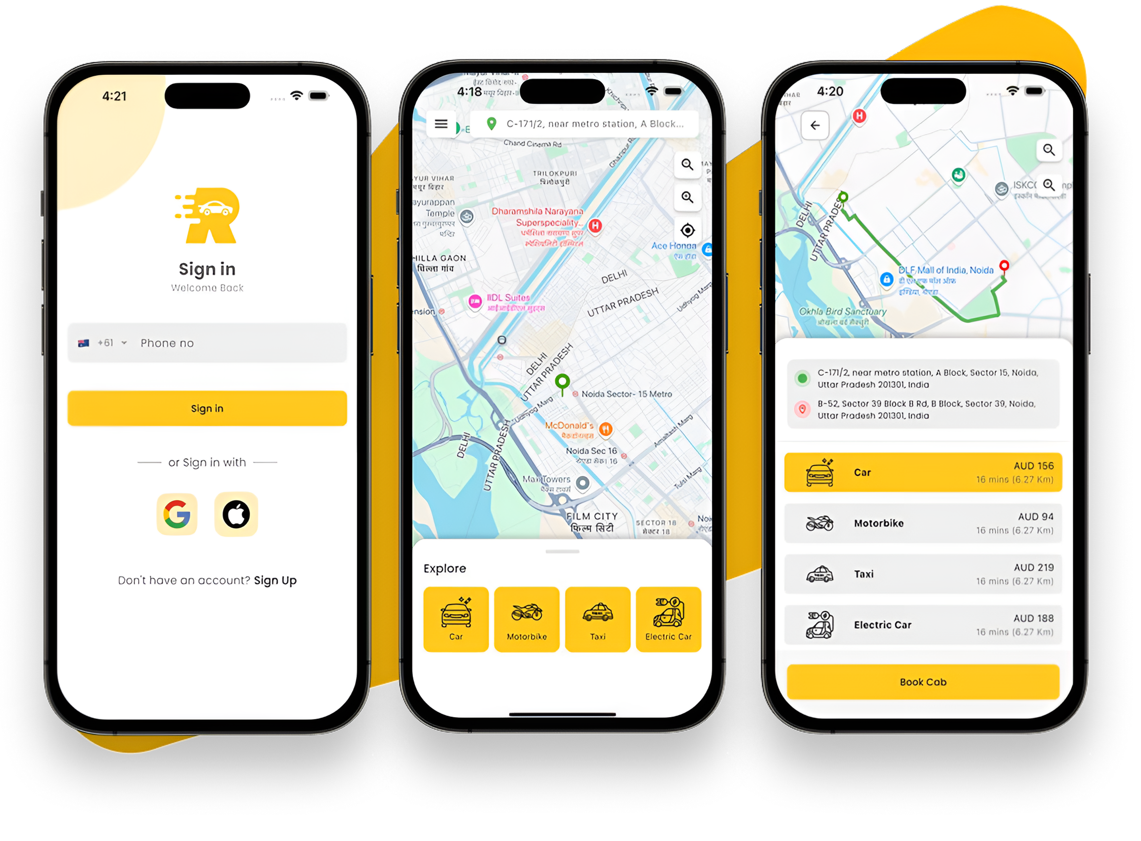 Application Taksi taxi et livraison